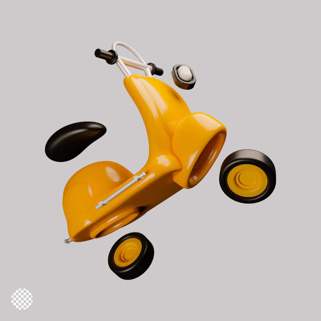 Isolated 3d scooter icon